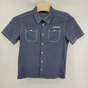 Kuiu Men's Large Short Sleeve Button Up Shirt Pocket Logo White Stitching